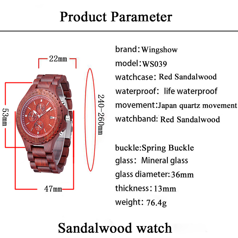 Классические кварцевые мужские часы с красным циферблатом