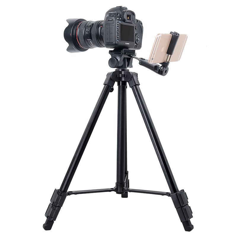 Kingjoy VT-930 Портативная алюминиевая DSLR камера-штатив с панорамированием наклона, зажим для телефона, сумка для переноски