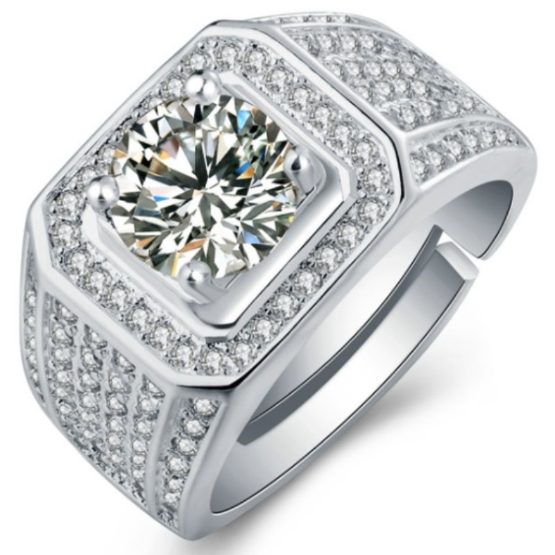Мужские кольца кубического циркония обручальные кольца стерлингового серебра 925 пробы кольца для мужчин мужские обручальные кольца
