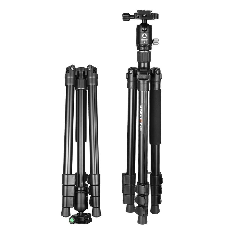 KINGJOY G555 Штатив для штатива с фиксацией 61,5 дюйма / 156 см для фотоаппарата, легкий портативный штатив с 360 ° панорамной шаровой головкой + 1/4 