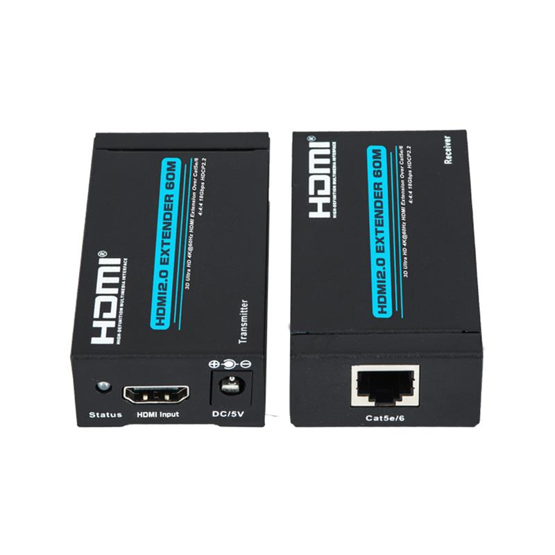 V2.0 HDMI-удлинитель 60 м. Поддержка одного кабеля Cat5e / 6 Ultra HD 4Kx2K при 60 Гц HDCP2.2