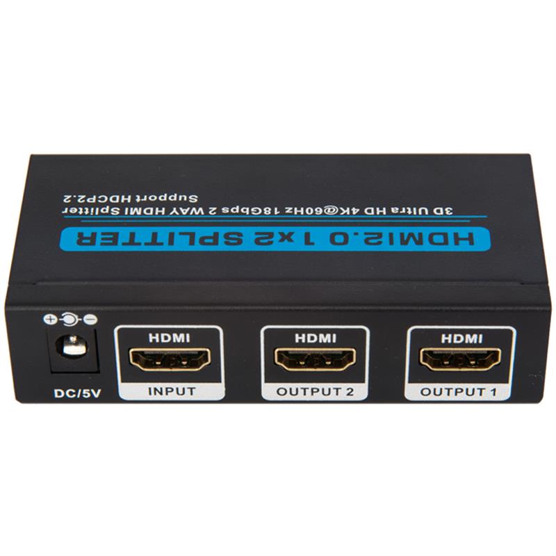 V2.0 HDMI 1x2 Splitter Поддержка 3D Ultra HD 4Kx2K при 60 Гц HDCP2.2