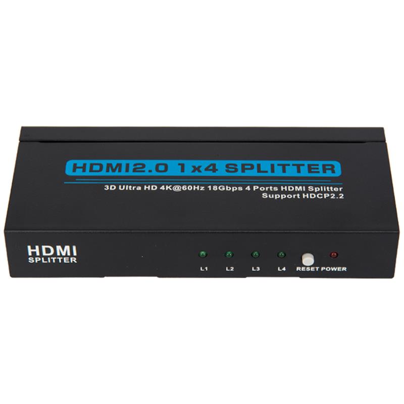 V2.0 HDMI 1x4 Splitter Поддержка 3D Ultra HD 4Kx2K при 60 Гц HDCP2.2