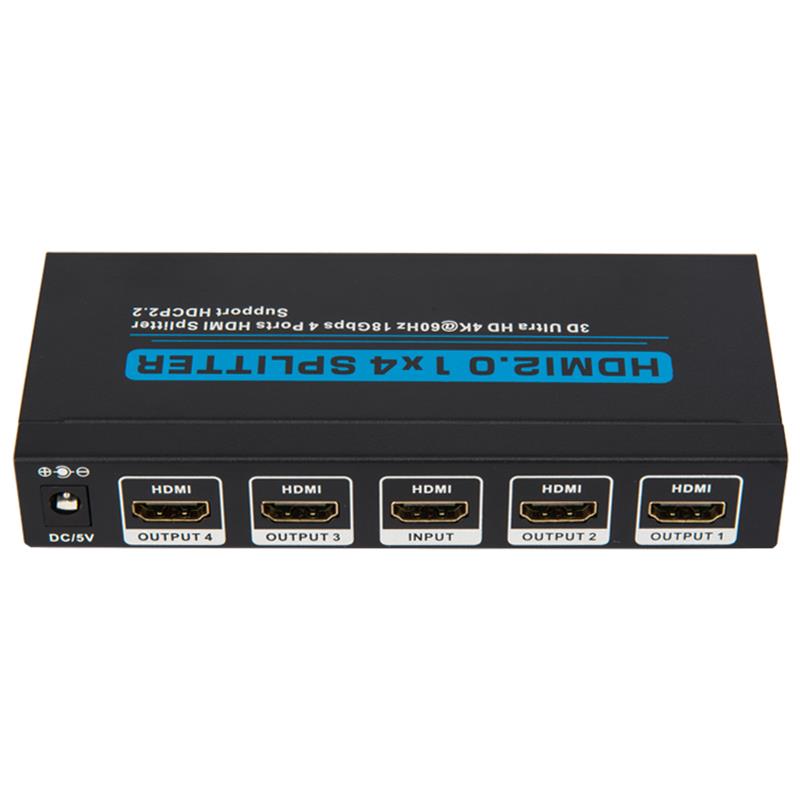 V2.0 HDMI 1x4 Splitter Поддержка 3D Ultra HD 4Kx2K при 60 Гц HDCP2.2