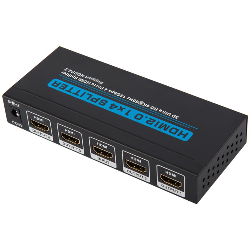 V2.0 HDMI 1x4 Splitter Поддержка 3D Ultra HD 4Kx2K при 60 Гц HDCP2.2