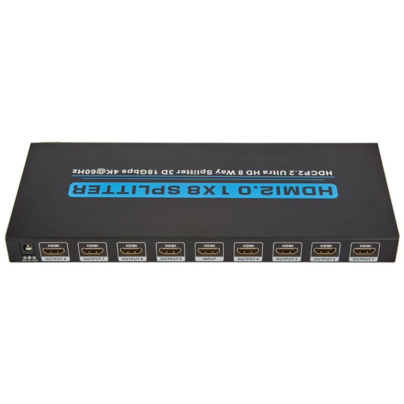 V2.0 HDMI 1x8 Splitter Поддержка 3D Ultra HD 4Kx2K при 60 Гц HDCP2.2