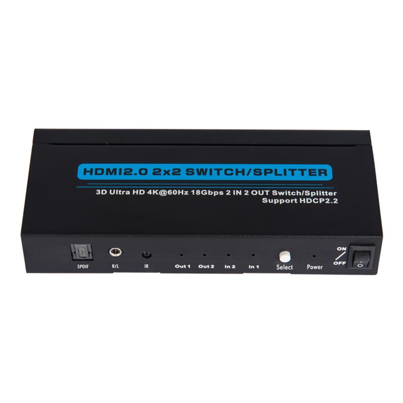V2.0 Поддержка HDMI 2x2 HDMI / Splitter 3D Ultra HD 4Kx2K при 60 Гц HDCP2.2