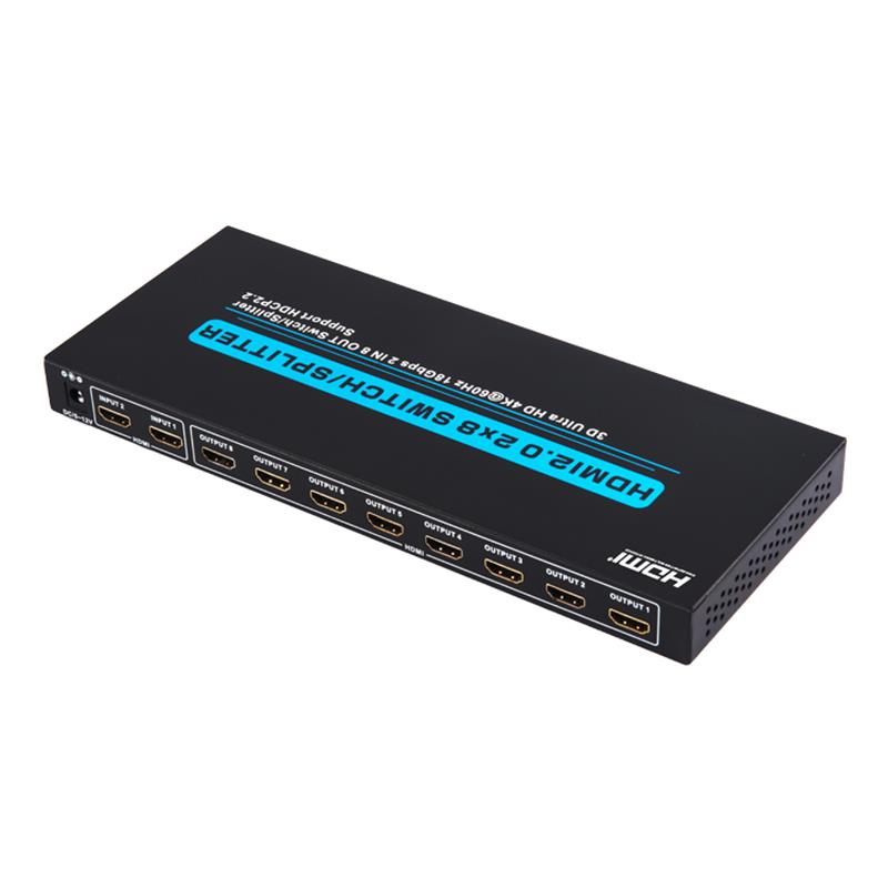 V2.0 Поддержка HDMI 2x8 HDMI / Splitter 3D Ultra HD 4Kx2K при 60 Гц HDCP2.2