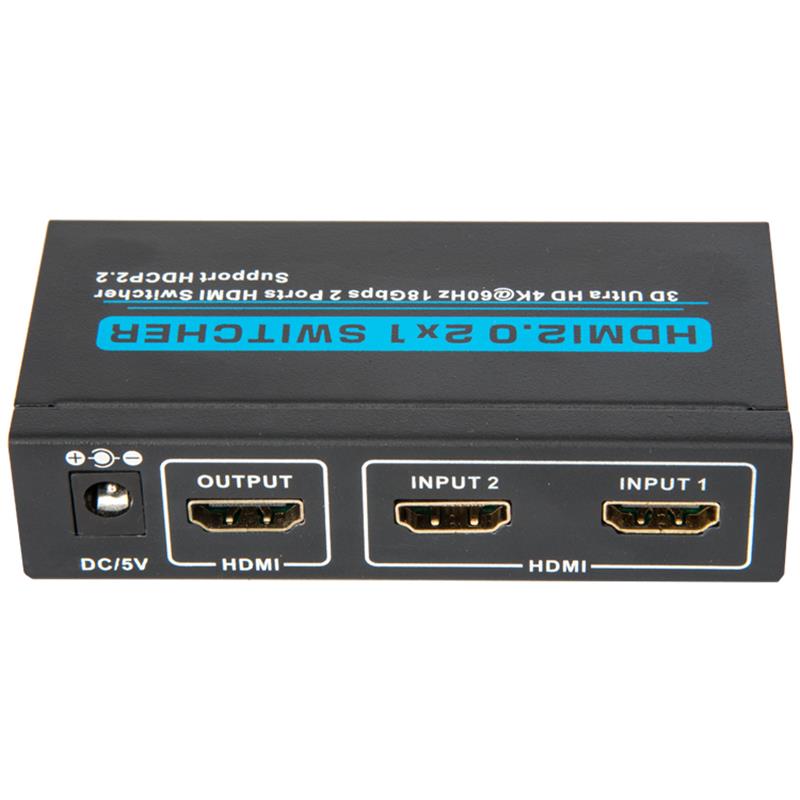 V2.0 HDMI 2x1 Switcher Поддержка 3D Ultra HD 4Kx2K при 60 Гц HDCP2.2