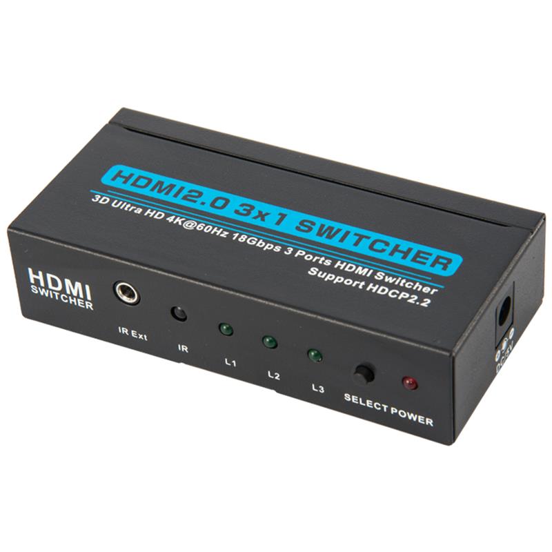 V2.0 HDMI 3x1 Switcher Поддержка 3D Ultra HD 4Kx2K при 60 Гц HDCP2.2