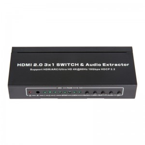 V2.0 HDMI 3x1 коммутатор и поддержка Audio Extractor ARC Ultra HD 4Kx2K при 60 Гц HDCP2.2 18 Гбит \/ с