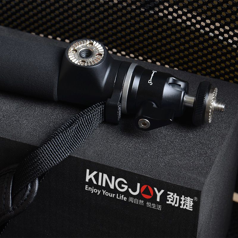 KINGJOY Алюминиевый удлинитель камеры Selfie Stick H100D-63 с вращающейся на 360 градусов металлической шаровой головкой