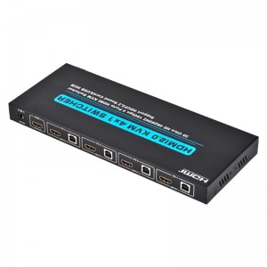 V2.0 HDMI KVM Переключатель 4x1 Поддержка Ultra HD 4Kx2K при 60 Гц HDCP2.2 Звуковая карта 18 Гбит \/ с и USB-концентратор