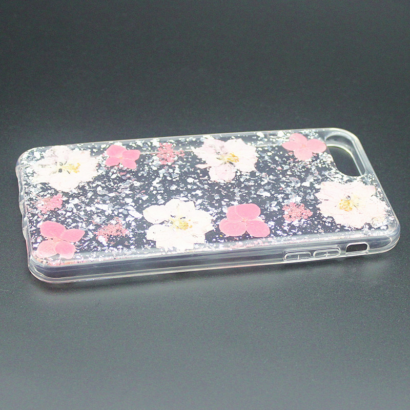 Чехол для мобильного телефона с каплями клея TPU + PC с внутренним цветком, сделанный вручную для iPhone 6 Plus / 7 Plus / 8 Plus