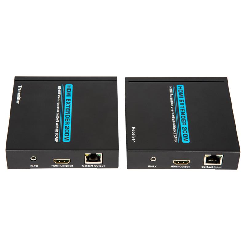 V1.3 HDMI Extender 200 м через один кабель cat5e / 6 Поддержка Full HD 1080P POE