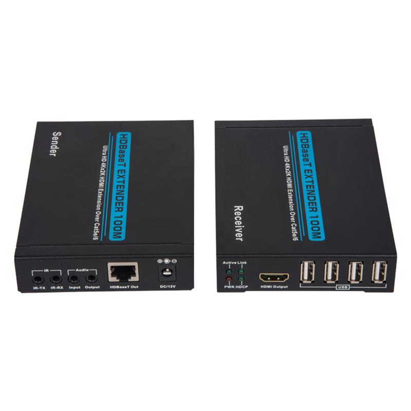 V1.4 4K HDBaset HDMI KVM расширитель 100m под 4kx2K / 30Hz, через кабель класса 5e / 6 100m