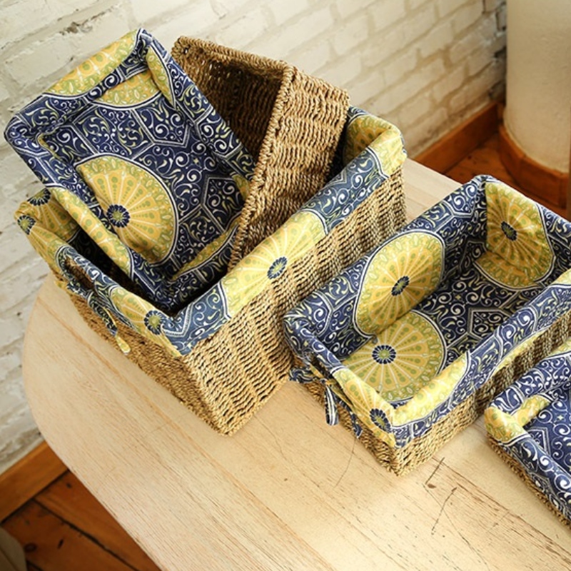 Корзина для хранения спальни Seagrass с подкладкой