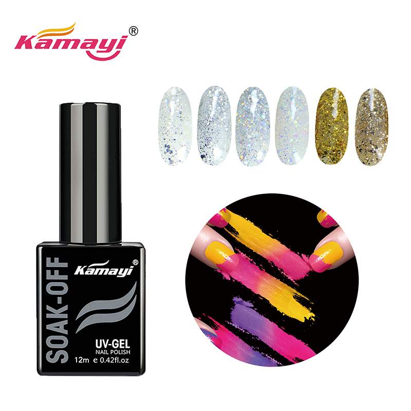 Kamayi высокое качество заводская цена ногтей искусство оптовая продажа камайи 400 цветов замочить уф-гель лаки для ногтей блестки гель лак