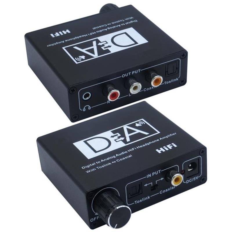 Цифро-аналоговое аудио HiFi усилитель для наушников с коаксиальным аудио Toslink