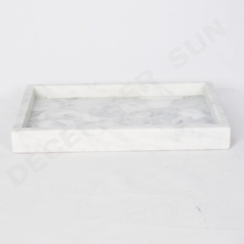 Набор подносов ручной работы из белого мрамора