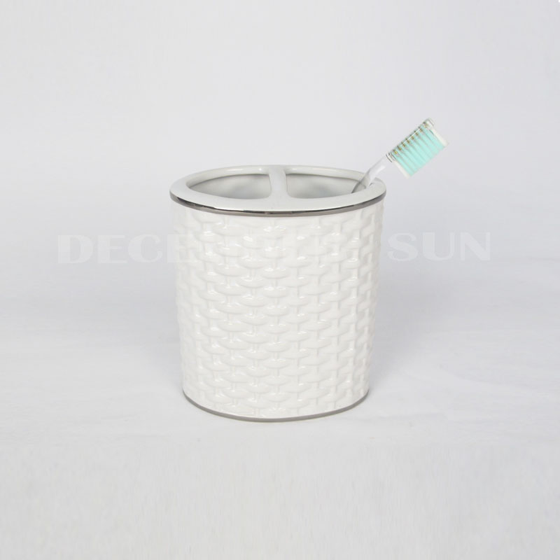 2020 Лучшая цена белый фарфор бамбуковый ткацкий набор для ванной комнаты аксессуары