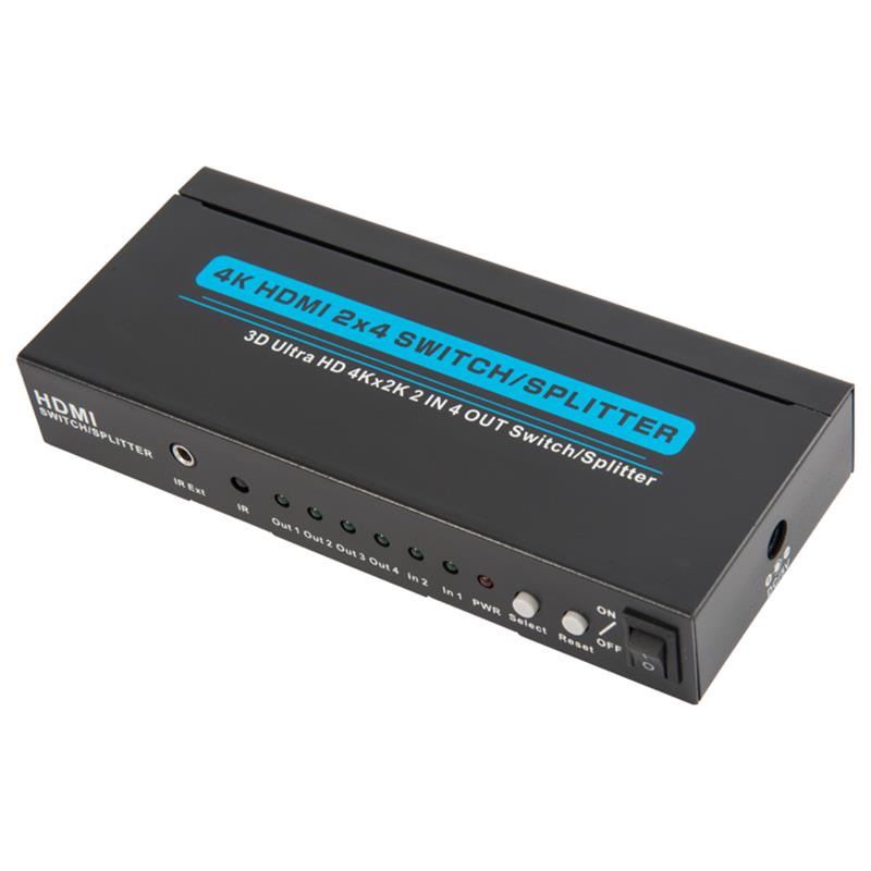 4K / 30 Гц HDMI 2x4 Переключатель / Splitter Поддержка 3D Ultra HD 4Kx2K / 30 Гц