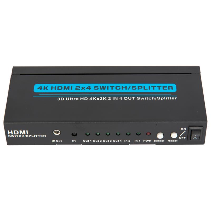 4K / 30 Гц HDMI 2x4 Переключатель / Splitter Поддержка 3D Ultra HD 4Kx2K / 30 Гц