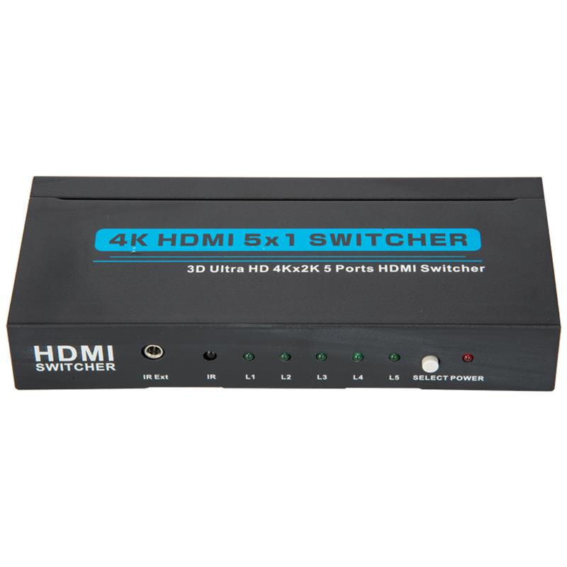 V1.4 4K / 30 Гц HDMI 5x1 Switcher Поддержка 3D Ultra HD 4K * 2K / 30 Гц