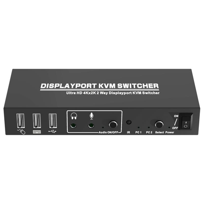 Displayport KVM 2x1 Switcher Поддержка 3D Ultra HD 4Kx2K при 60 Гц