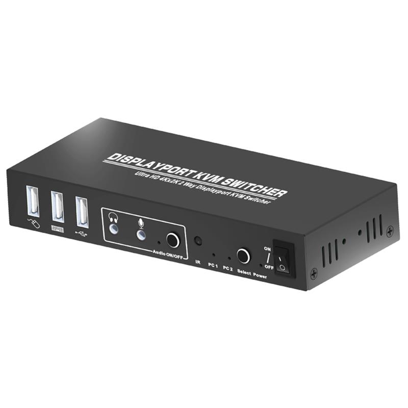 Displayport KVM 2x1 Switcher Поддержка 3D Ultra HD 4Kx2K при 60 Гц