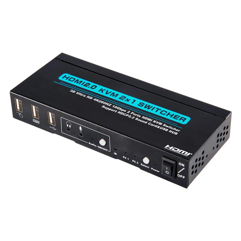 V2.0 HDMI KVM 2x1 Switcher Поддержка 3D Ultra HD 4Kx2K / 60 Гц