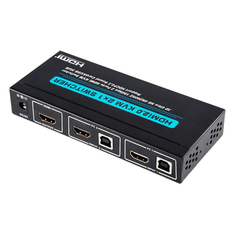 V2.0 HDMI KVM 2x1 Switcher Поддержка 3D Ultra HD 4Kx2K / 60 Гц