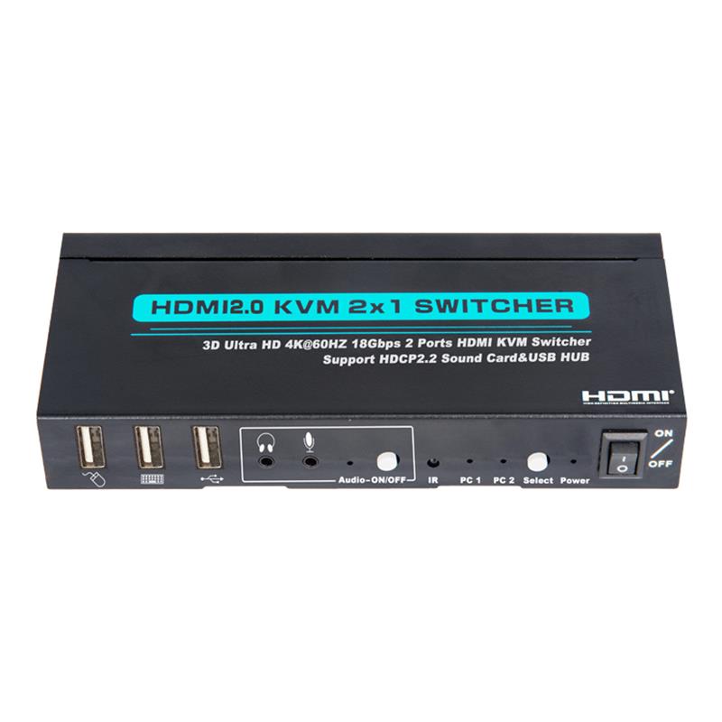 V2.0 HDMI KVM 2x1 Switcher Поддержка 3D Ultra HD 4Kx2K / 60 Гц