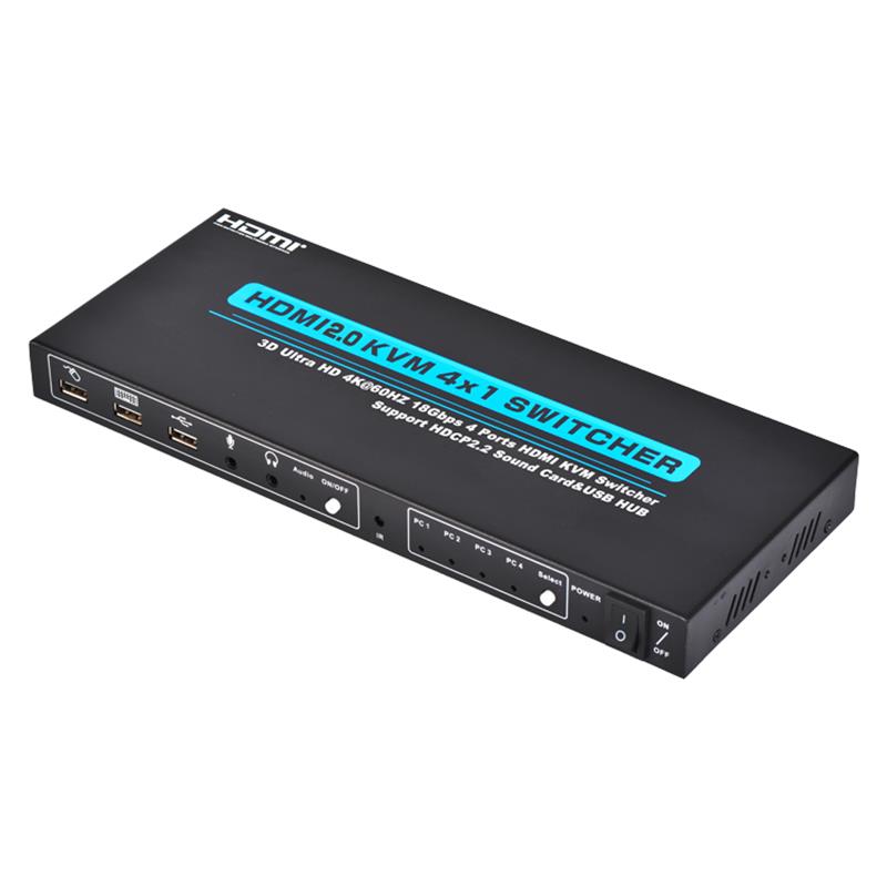 V2.0 HDMI KVM 4x1 Switcher Поддержка 3D Ultra HD 4Kx2K / 60 Гц