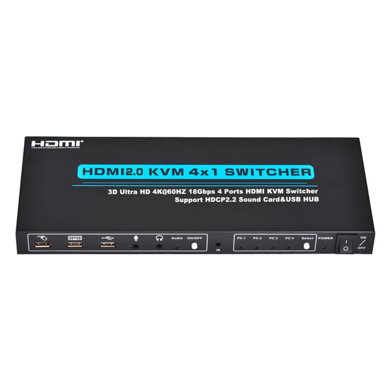 V2.0 HDMI KVM 4x1 Switcher Поддержка 3D Ultra HD 4Kx2K / 60 Гц