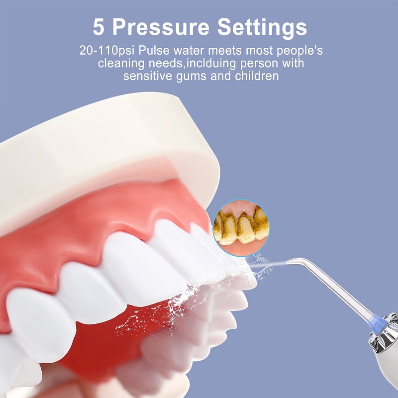H2ofloss Water Flosser Профессиональный беспроводный стоматологический ирригатор для полости рта - портативный и перезаряжаемый IPX7 Водонепроницаемая зубная нить для чистки зубов, 300 мл резервуар для дома и путешествий (HF-6)