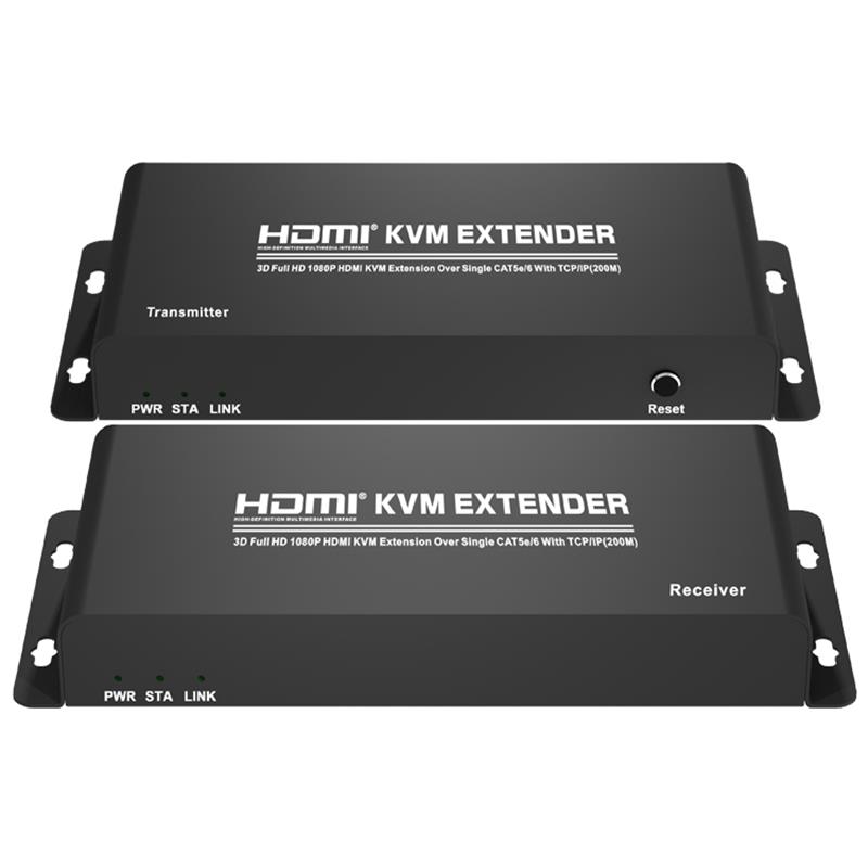 Удлинитель HDMI KVM 200 м над одиночным CAT5e / 6 с поддержкой TCP / IP Full HD 1080P