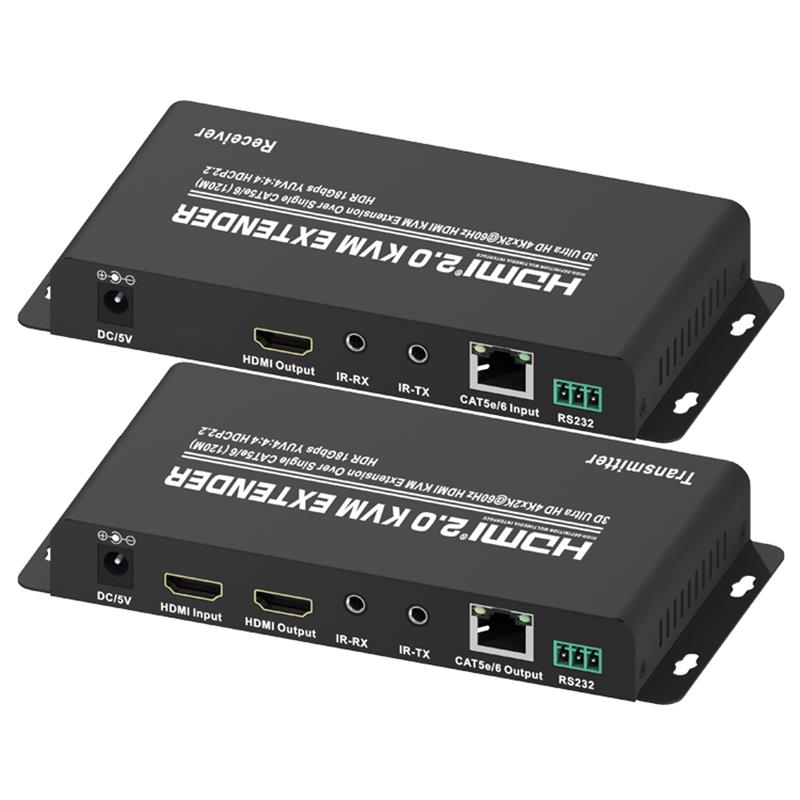 HDMI 2.0 KVM Extender 120 м над одиночной поддержкой CAT5e / 6 Ultra HD 4Kx2K при 60 Гц HDCP2.2