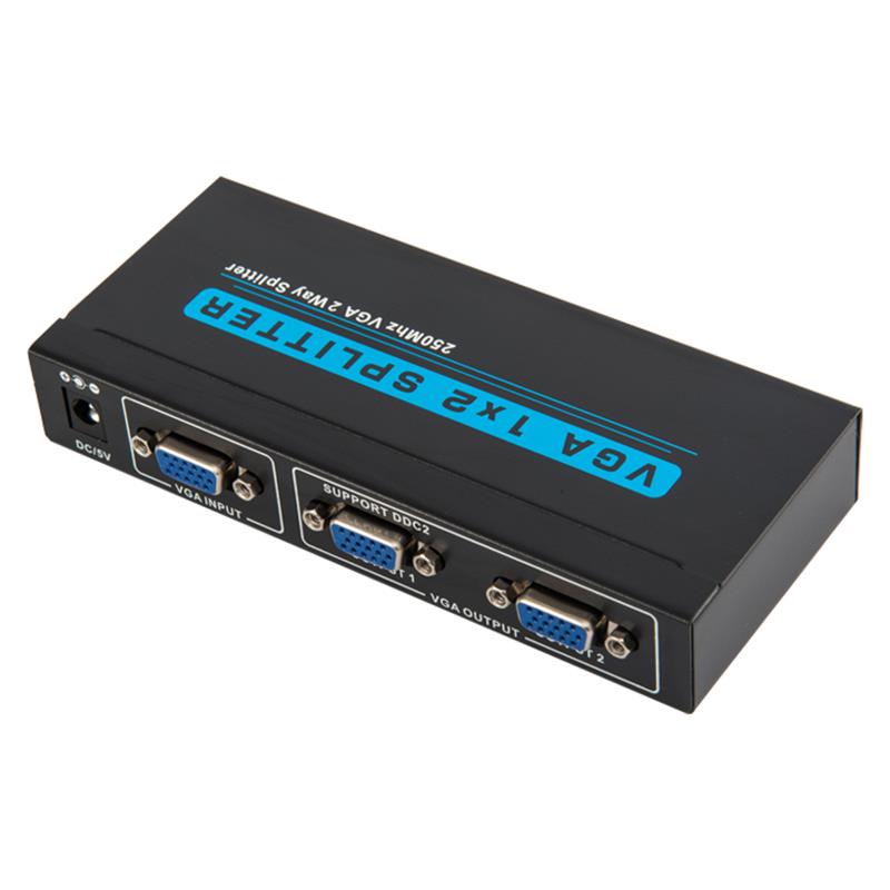 250 МГц 2-полосный VGA 1x2 Splitter Поддержка 1080P