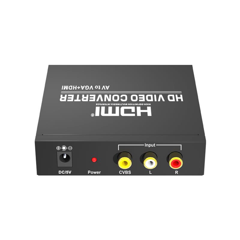 Преобразователь AV в VGA + HDMI Scaler с разрешением 720P / 1080P