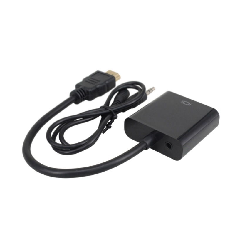 1080P HDMI - VGA 15 См кабеля, 3,5 мм аудио, белый / черный
