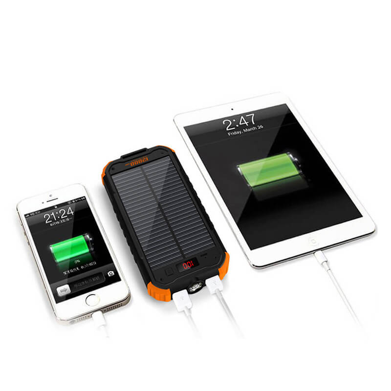 12000mAh Led карманный фонарь солнечной батареи с цифровым дисплей LCD