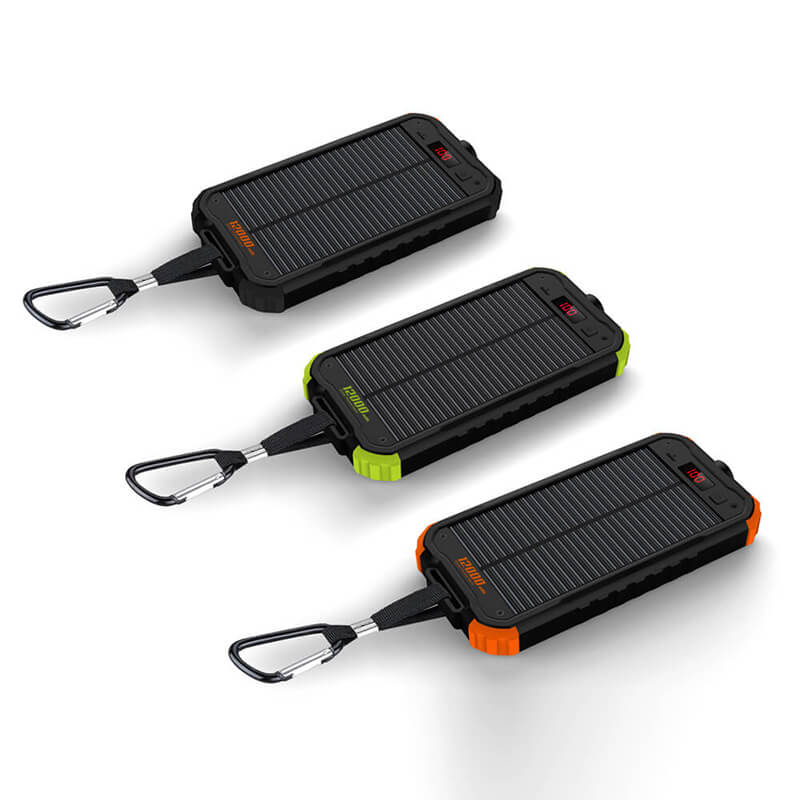 12000mAh Led карманный фонарь солнечной батареи с цифровым дисплей LCD