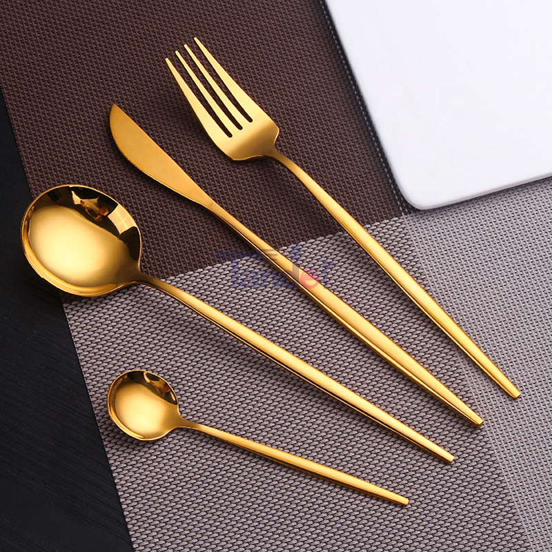 4шт из нержавеющей стали набор столовой посуды золотой столовые приборы ложка вилка нож для кухни обеденный набор столовых приборов