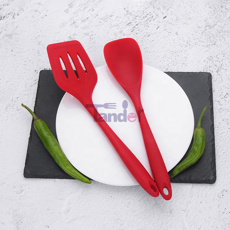 Оптовая Черный Красный Легко Чистый Кулинария Набор Инструментов 10 Шт. Набор Кухни Силиконовые Посуда