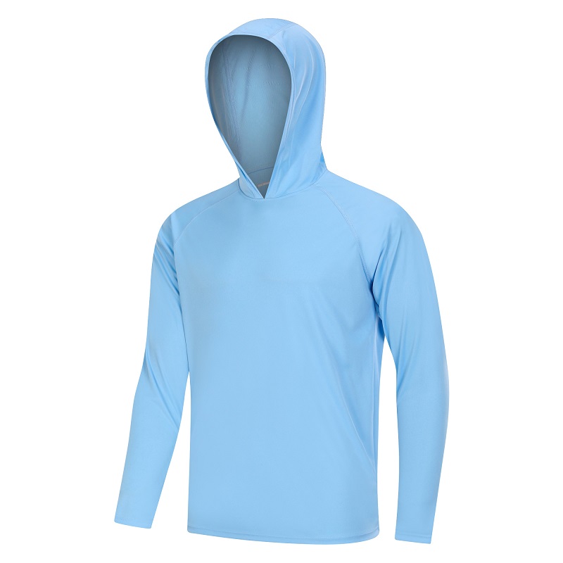 Настроить мужскую футболку с капюшоном с длинным рукавом с защитой от солнца UPF 50+ для бега Спортивные рубашки
