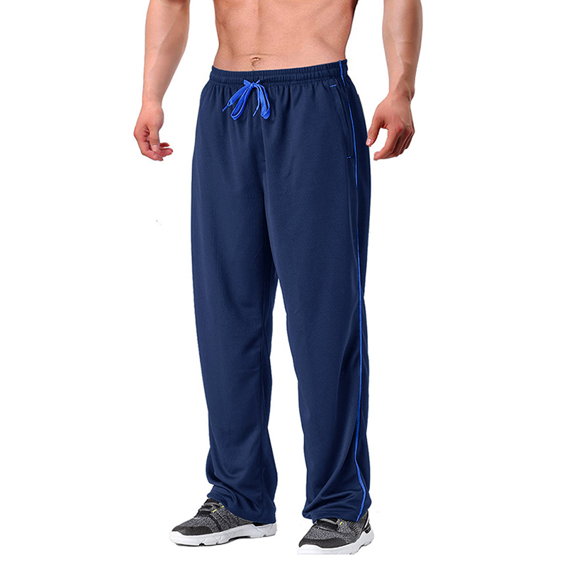 100% полиэстер мужская повседневная эластичная талия Летние дышащие сетчатые брюки Клубные брюки для бега