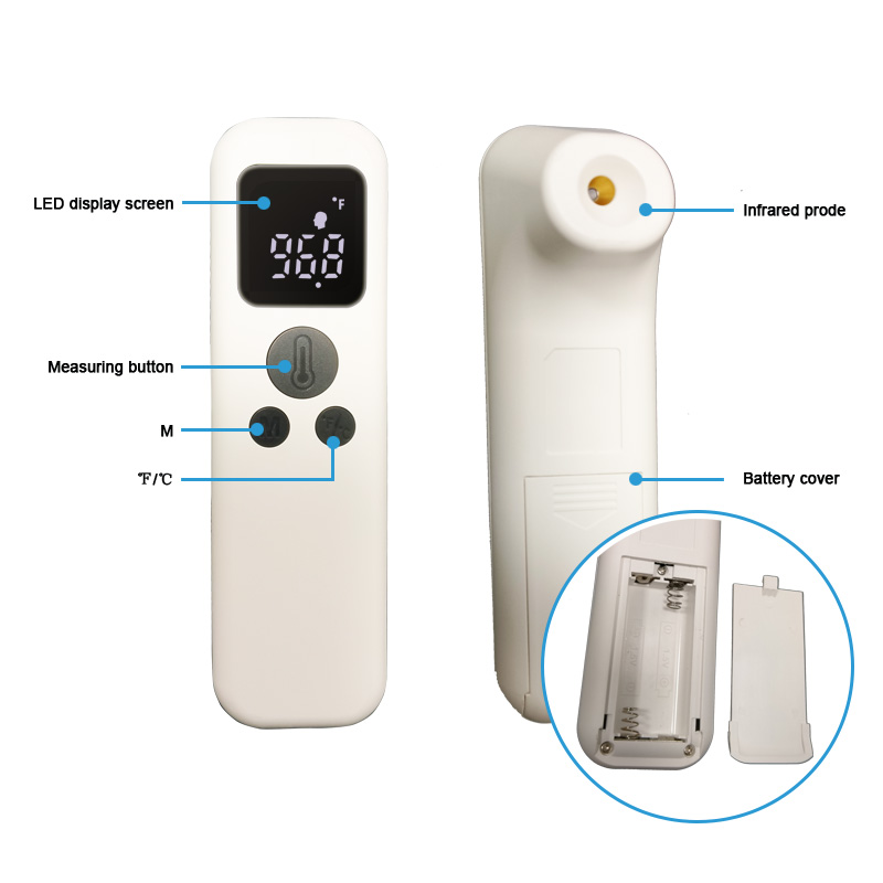 Инфракрасный лобный термометр для взрослых, цифровой медицинский инфракрасный термометр Бесконтактный для лихорадки Лобный термометр с сертификатом CE утвержден для ребенка