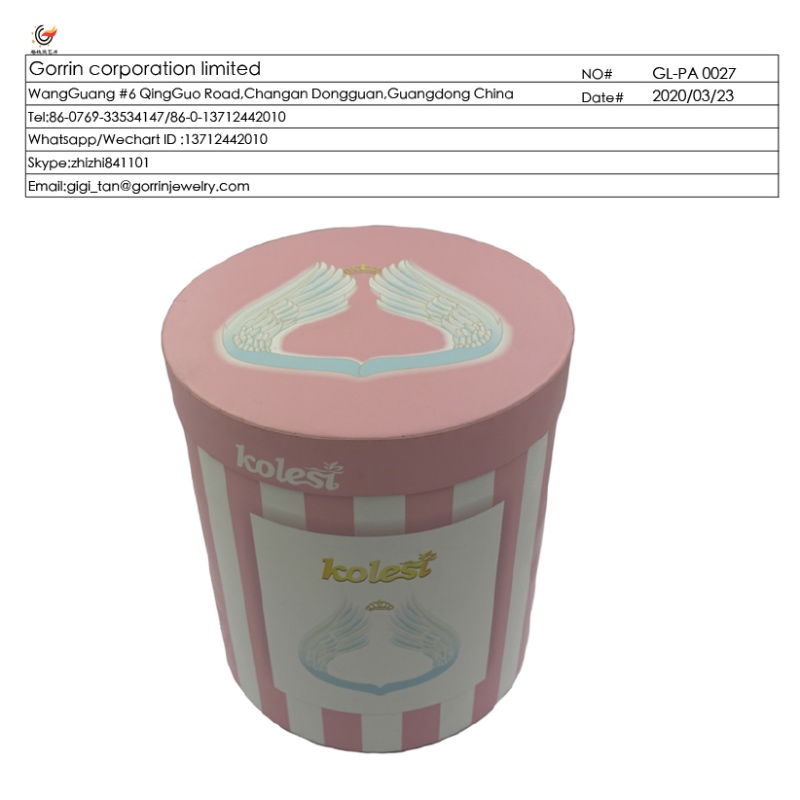 GL_PA0027 бочка цветок круглая бумажная коробка труба коробка для детей платье