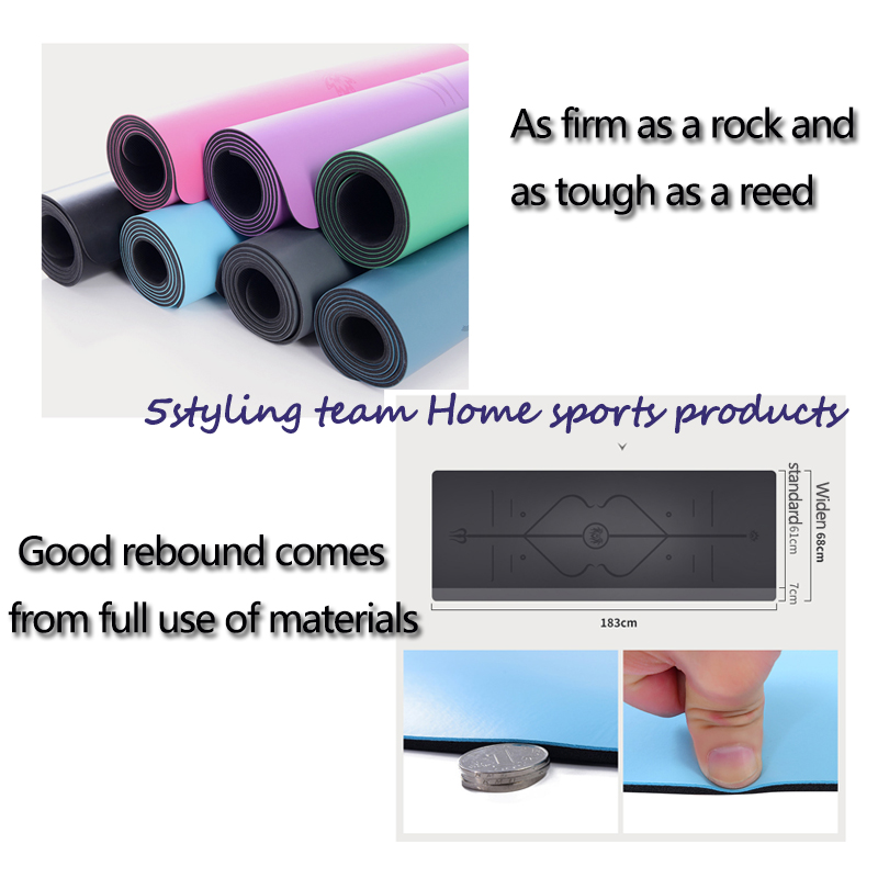Pu Натуральный каучук йога коврик линия положения, поглощение пота и противоскольжения, земля люкс класса, фитнес-коврик для мужч...